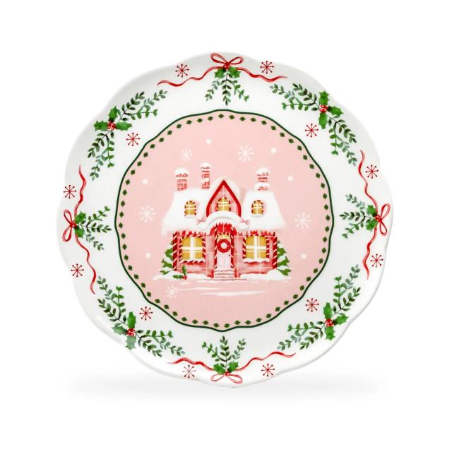 Rental store for Plate, Dinner Christmas House Pink 10.5 in Saskatoon SK