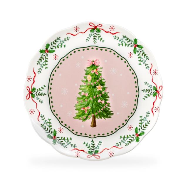 Rental store for Plate, Dinner Holiday Tree Pink 10.5 in Saskatoon SK