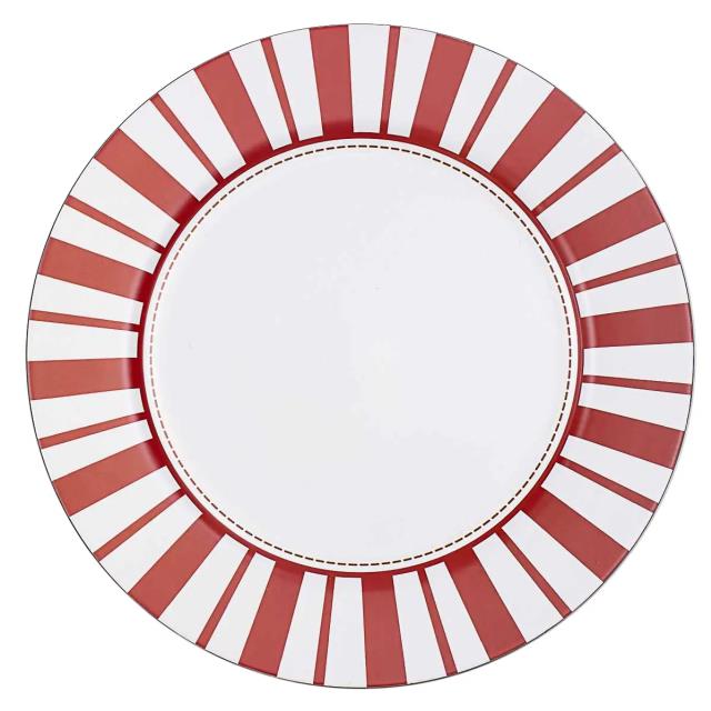 Rental store for Charger Plate, Red White Stripe 13 in Saskatoon SK