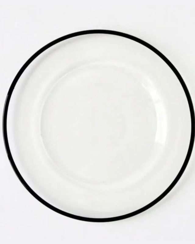 Rental store for Charger Plate, Glass Black Rim in Saskatoon SK