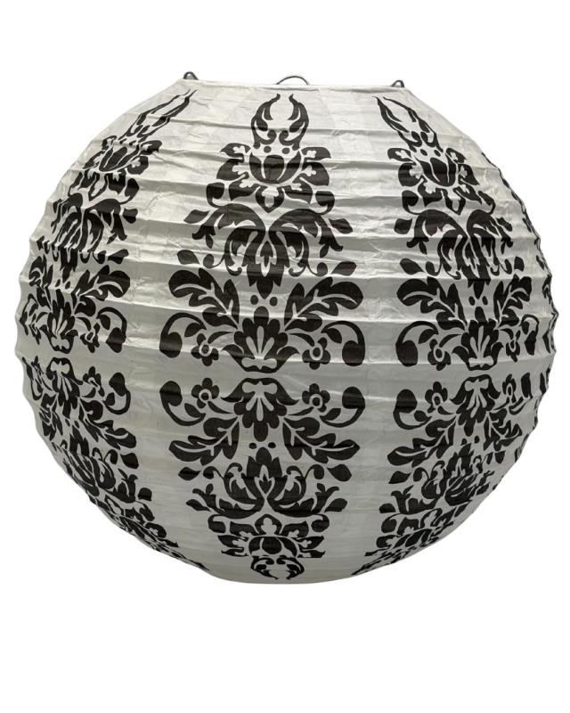 Rental store for Paper Lantern, Floral Wht Blk 10 Dia in Saskatoon SK