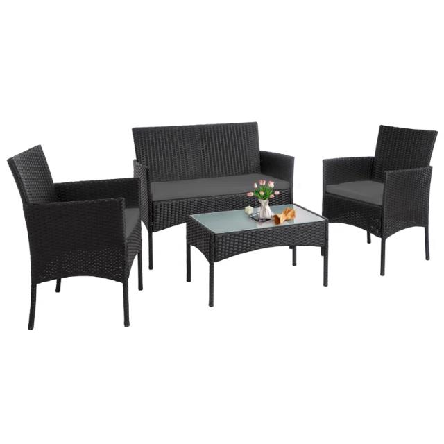 Rental store for Set, Wicker Patio 4pcs  Grey Cushions in Saskatoon SK