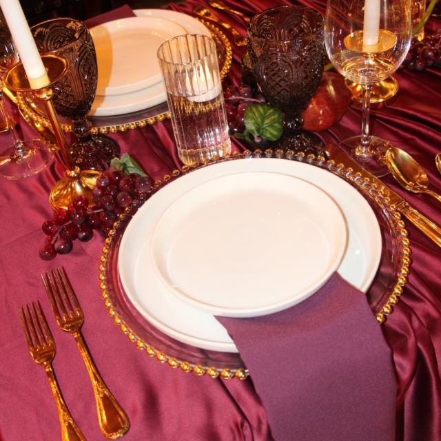 Rental store for Aubergine Elegance   Tablescape Package in Saskatoon SK