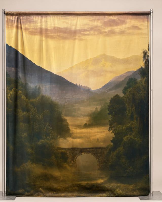 Rental store for Drape, Antique Painted Landscape in Saskatoon SK